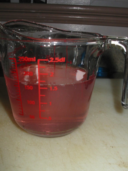 Rhubarb juice before yeast is added.