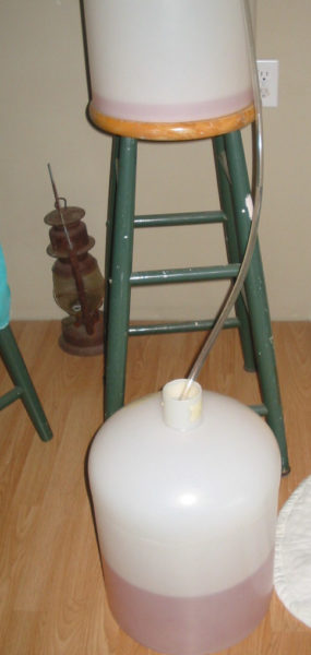 Rhubarb wine being racked down into a carboy.