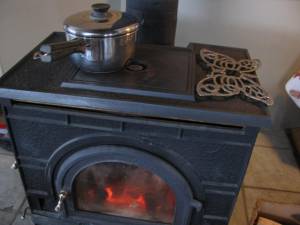 cooking on a woodstove