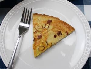 Dutch Butter Cake Boterkoek on a white plate.