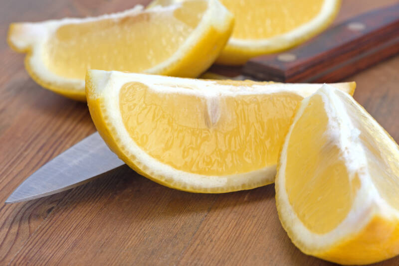 quartered lemons for freezing
