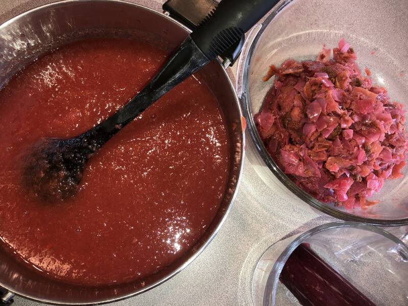 Authentic HP Sauce after putting through food mill
