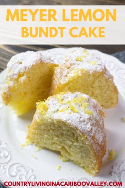 Meyer Lemon Bundt Cake sprinkled with sugar
